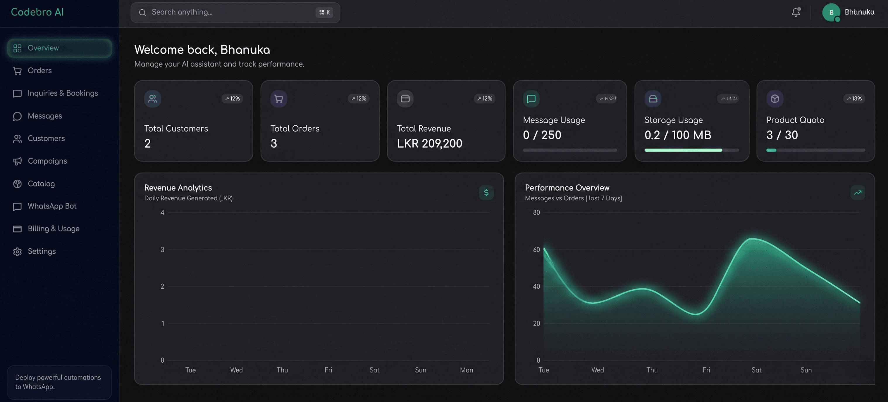 WhatsApp Bot ERP Dashboard
